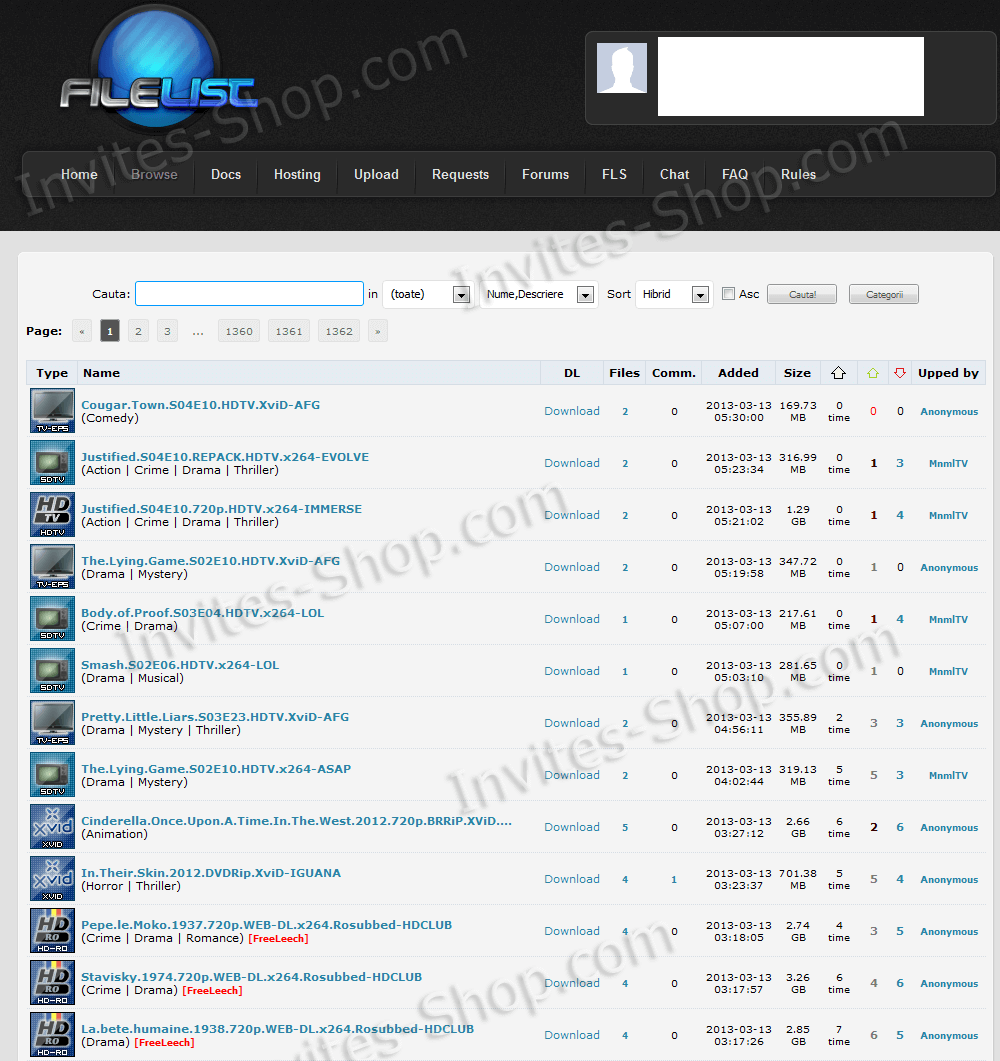 Buy FileList ro Invite Or Account Invites Shop Buy FileList ro Invite Or Account Invites Shop